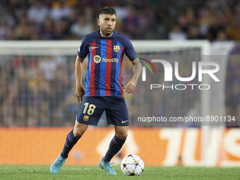 Jordi Alba left-back of Barcelona and Spain during the UEFA Champions League group C match between FC Barcelona and Viktoria Plzen at Spotif...