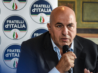Guido Crosetto of Fratelli d'Italia during the press conference at the Teatro Massimo in Palermo for the Italian Election Day 2022. Italy, 2...