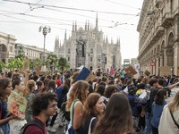 The demonstration for the Global Climate Strike passes in front of the Duomo of Milan.
Milan, September 2022 (