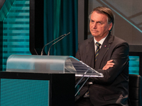 The candidate for the presidency of the Republic, Jair Bolsonaro (PL), during a debate between the presidential candidates promoted by the v...