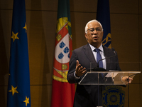 The Prime Minister, Antonio Costa speak at the ceremony of the new Inspectors of the Judiciary Police, on September 26, 2022, in Lisbon, Por...