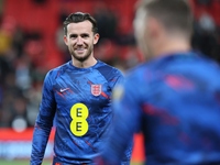 Ben Chilwell of England warming up before the UEFA Nations League match between England and Germany at Wembley Stadium, London on Monday 26t...