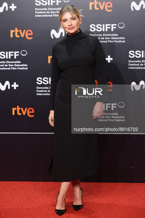 Miriam Giovanelli on the Red Carpet at the closing ceremony of the 70th edition of the San Sebastian International Film Festival on Septembe...
