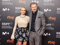 Diane Kruger and Liam Neeson on the closing Red Carpet of the 70th edition of the San Sebastian International Film Festival on September 24,...