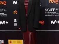 Mina El Hammani on the closing Red Carpet of the 70th edition of the San Sebastian International Film Festival on September 24, 2022 in San...