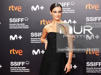 María Pedraza on the Red Carpet at the closing ceremony of the 70th edition of the San Sebastian International Film Festival on September 24...