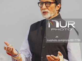 Bollywood actor Amitabh Bachchan speaks during an event in Mumbai, India on October 2, 2018. (