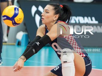 Izabela Stimac (CRO) during the FIVB Volleyball Women's World Championship match between Dominican Republic v Croatia, in Gdansk, Poland, on...