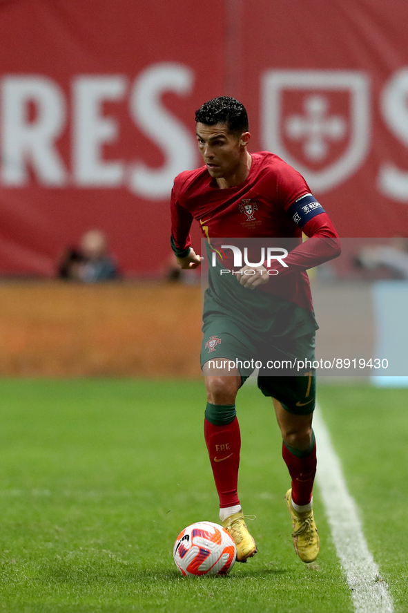Cristiano Ronaldo of Portugal in action during the UEFA Nations League Group A2 football match between Portugal and Spain, at the Municipal...