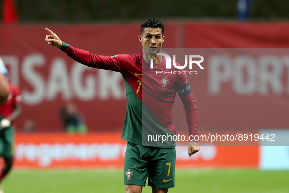 Cristiano Ronaldo of Portugal in action during the UEFA Nations League Group A2 football match between Portugal and Spain, at the Municipal...