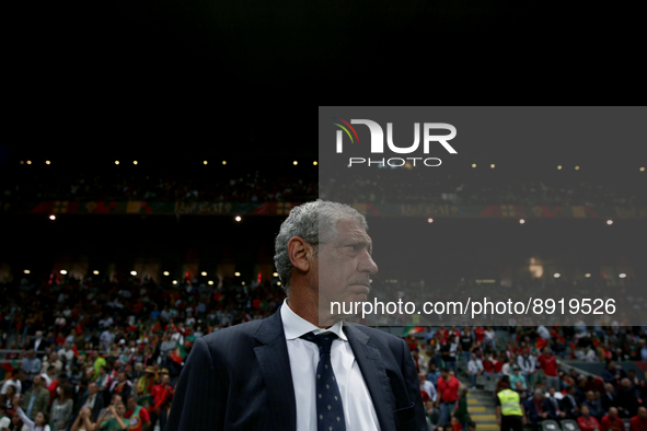 Portugal's head coach Fernando Santos looks on during the UEFA Nations League Group A2 football match between Portugal and Spain, at the Mun...