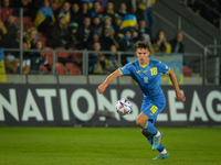 Oleksandr Tymchyk of Ukraine in action during the UEFA Nations League 2022/23 match in Group B between Ukraine and Scotland at the Marshal J...