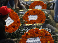  Bangladeshi activists and relatives of the victims of the Rana Plaza building collapse take part in a protest marking the first anniversary...
