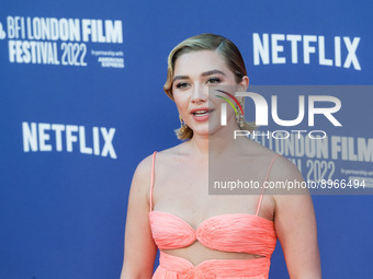 LONDON, UNITED KINGDOM - OCTOBER 07, 2022: Florence Pugh attends the European Premiere of 'The Wonder' at the Royal Festival Hall during the...