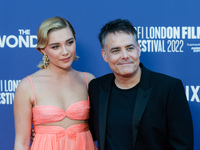 LONDON, UNITED KINGDOM - OCTOBER 07, 2022: Florence Pugh and Sebastian Lelio (L-R) attend the European Premiere of 'The Wonder' at the Royal...