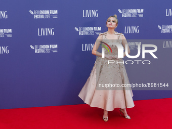 LONDON, UNITED KINGDOM - OCTOBER 09, 2022: Aimee Lou Wood attends the UK premiere of 'Living' at the Royal Festival Hall during the 66th BFI...