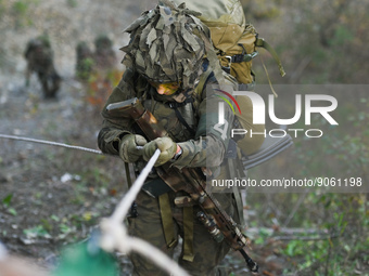 Soldiers of the 9th Lodz Territorial Defense Brigade seen in action during the military competition 'Recon Clash-22' in the Bieszczady Mount...