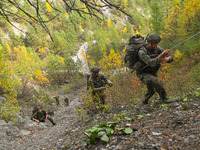 Soldiers of the 3rd Subcarpathian Territorial Defense Brigade from Rzeszow seen in action during the military competition 'Recon Clash-22' i...