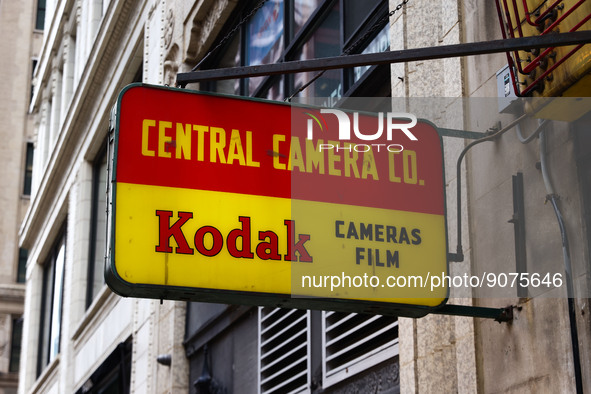 Central Camera Co. shop sign in Chicago, United States, on October 17, 2022. 