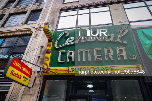 Central Camera Co. shop sign in Chicago, United States, on October 17, 2022. 