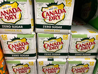 Canada Dry packaging are seen in a shop in Chicago, United States on October 19, 2022. (