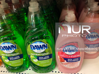 Dawn packaging are seen in a shop in Chicago, United States on October 19, 2022. (