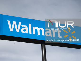 Walmart logo is seen near the shop in Streator, United States on October 15, 2022. (