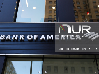 Bank of America logo is seen on the building in Chicago, United States on October 19, 2022. (