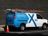 Xfinity logo is seen on the car in Chicago, United States on October 19, 2022. (