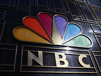 NBC logo is seen on the building in Chicago, United States on October 19, 2022. (