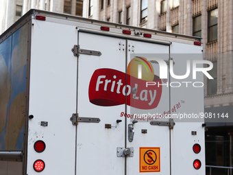 Frito-Lay logo is seen on the truck in Chicago, United States on October 19, 2022. (