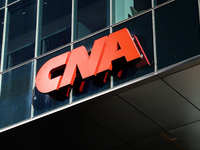 CNA logo is seen on the building in Chicago, United States on October 19, 2022. (