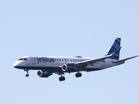 JetBlue airplane is seen in Washington DC, United States on October 20, 2022 (