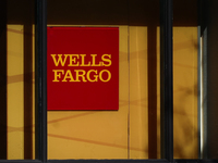 Wells Fargo logo is seen in Washington DC, United States on October 20, 2022 (