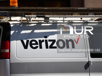 Verizon logo is seen on a car in Washington DC, United States on October 20, 2022 (