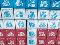 Long Drink packaging are seen in a shop in Chicago, United States on October 14, 2022. (