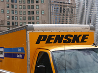 Penske logo is seen on a car in Chicago, United States on October 14, 2022. (