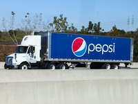 A truck with Pepsi logo on a semitrailer is seen at Interstate 95 highway in Maryland, United States, on October 21, 2022. (