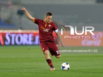 Rome, Italy - 25th Apr, 2014. Totti during Football / Soccer Italian Serie A match between AS Roma and AC Milan at Stadio Olimpico in Rome,...