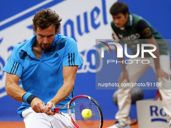 BARCELONA-SPAIN -26 April: Gulbis in the semifinal match between Nishikori and Gulbis , for the Barcelona Open Banc Sabadell, 62 Trofeo Cond...