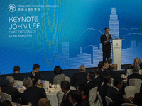 Hong Kong Chief Executive, John Lee Ka-chiu, delivering a keynote at the Hong Kong Global Financial Leaders' Investment Summit on November 2...