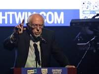 U.S. Senator Bernie Sanders speaks on stage at Our Future is Now pre-election rally at Franklin Music Hall, in Philadelphia, PA, USA on Nove...