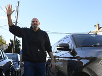 One day before the Midterm elections, Dem. Nominee for U.S. Senate John Fetterman makes a campaign stop to greet volunteers at a Get Out The...