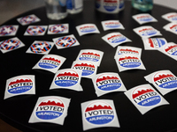 Stickers for voters (and future voters) at a precinct in Arlington, VA, just outside of Washington, DC.  Voters will elect Congressional Rep...