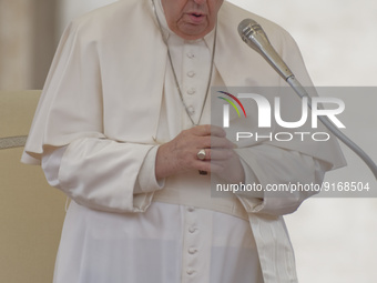 Pope Francis attends his weekly general audience at Saint Peter's Square in the Vatican on Nov 09, 2022.  (