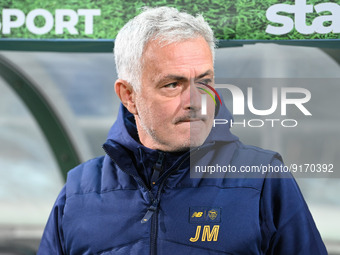 Jose Mourinho (AS Roma) portrsit during the italian soccer Serie A match US Sassuolo vs AS Roma on November 09, 2022 at the MAPEI Stadium in...