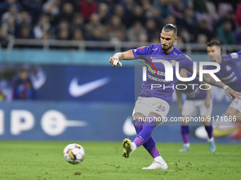 Marko Duganzic in action during the game between FCSB and Rapid Bucuresti in Round 17 of Liga 1 Romania at National Arena Stadium on Novembe...