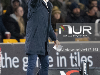 Leeds Uniteds manager Jesse Marsch gestures on the touchline  during the Carabao Cup match between Wolverhampton Wanderers and Leeds United...