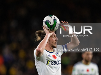 Leeds United's Luke Ayling during the Carabao Cup match between Wolverhampton Wanderers and Leeds United at Molineux, Wolverhampton on Wedne...