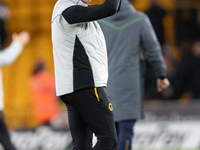Wolvess manager Steve Davis applauds the fans after the Carabao Cup match between Wolverhampton Wanderers and Leeds United at Molineux, Wolv...